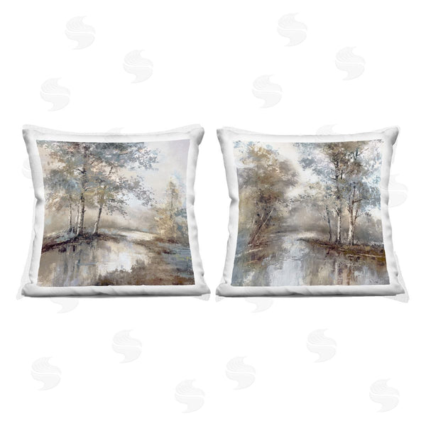 stupell industries T.C. Chiu | Meandering River Tree Scene Printed Throw Pillow Set
