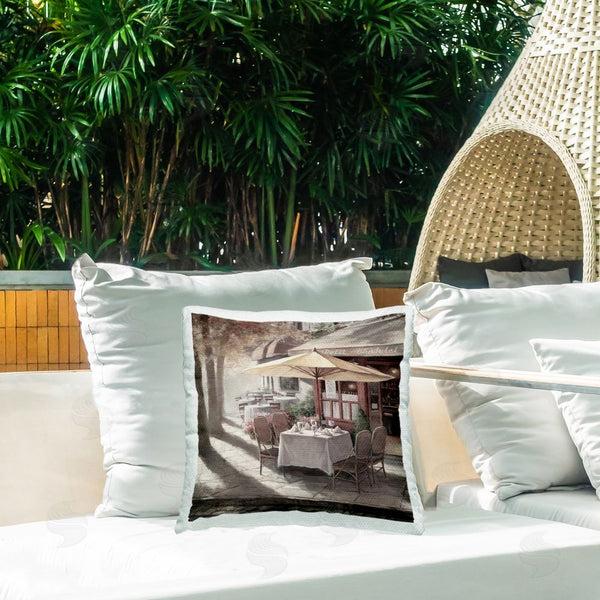 Stupell Industries T.C. Chiu | Warm Sunlit Bistro Printed Throw Pillow