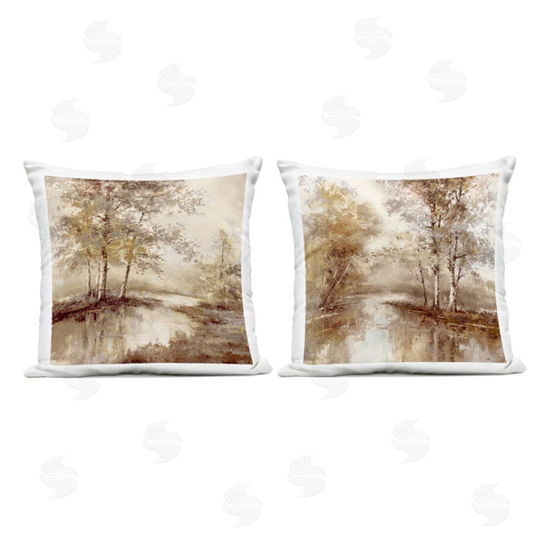 Stupell Industries T.C. Chiu | Woodland Views In Sepia Printed Throw Pillow Set