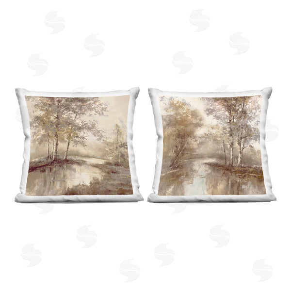 stupell industries T.C. Chiu | Woodland Views in Sepia Printed Throw Pillow Set