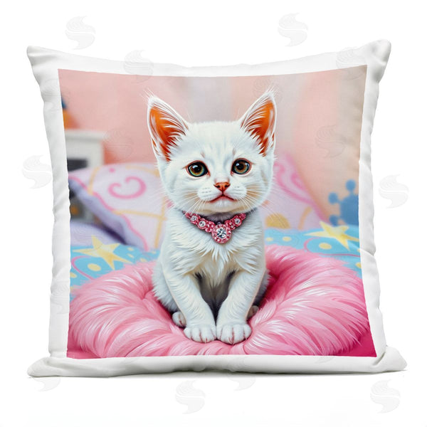Stupell Industries Tabz Jones | Diamonds & Cuddles Kitten Printed Throw Pillow