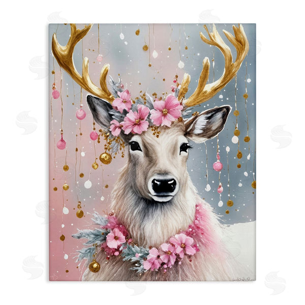 stupell industries Tabz Jones | Ornamental Florals on Deer Wall Art