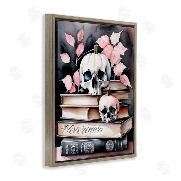 Stupell Industries Tabz Jones | Spooky Skull Book Stack