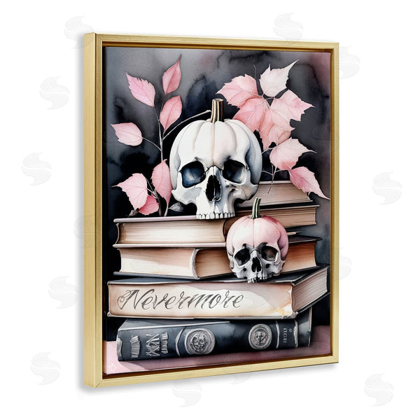 Stupell Industries Tabz Jones | Spooky Skull Book Stack