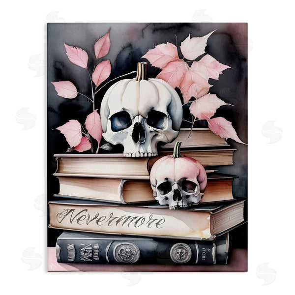 stupell industries Tabz Jones | Spooky Skull Book Stack