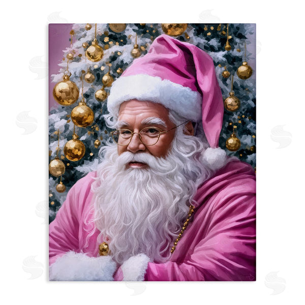 stupell industries Tabz Jones | Traditional Santa in Pink
