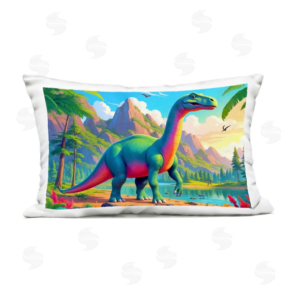 Stupell Industries Tabz Jones | Vibrant Brontosaurus By River Throw Pillow