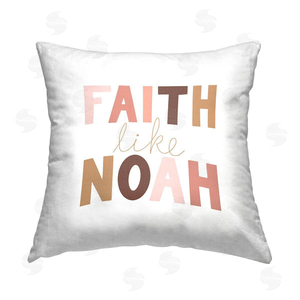 stupell industries Tara Moss | Faith Like Noah Girl's Printed Throw Pillow