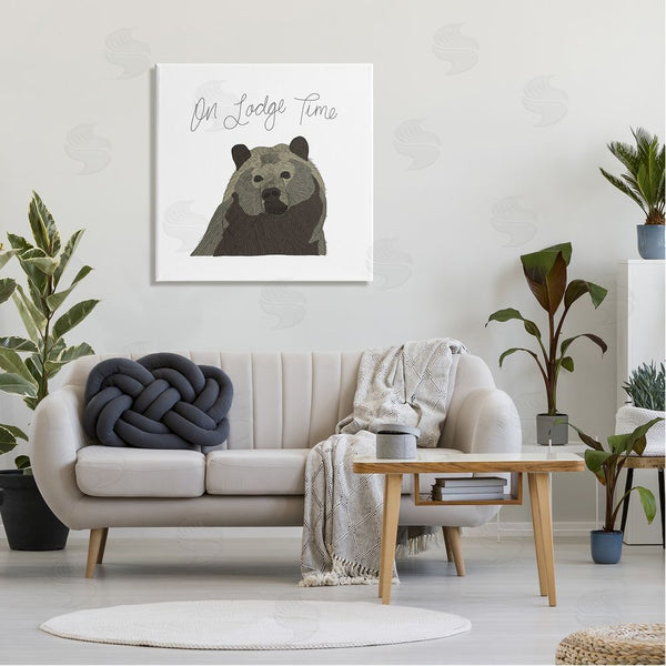 Stupell Industries Tara Moss | Lodge Time Casual Cursive Bear Cabin Wildlife Wall Art