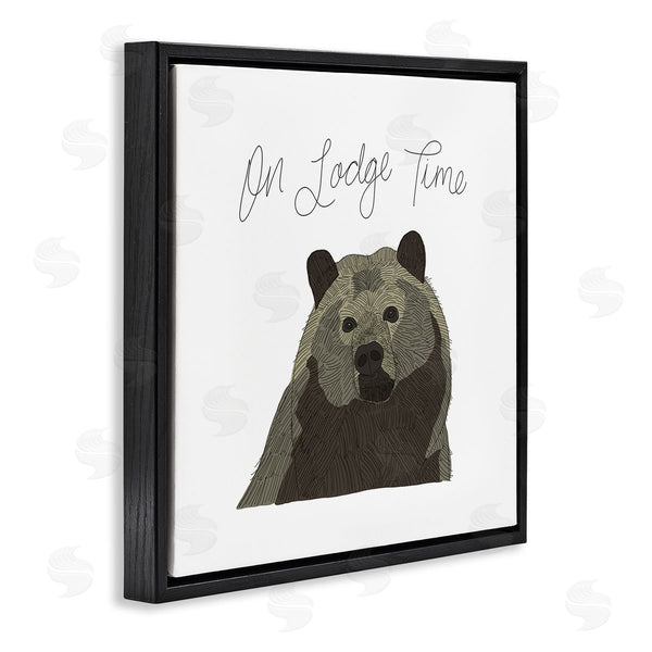 Stupell Industries Tara Moss | Lodge Time Casual Cursive Bear Cabin Wildlife Wall Art