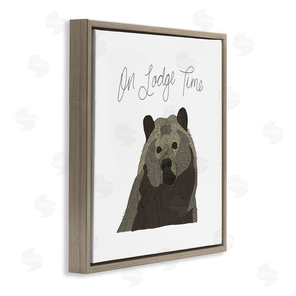 Stupell Industries Tara Moss | Lodge Time Casual Cursive Bear Cabin Wildlife Wall Art