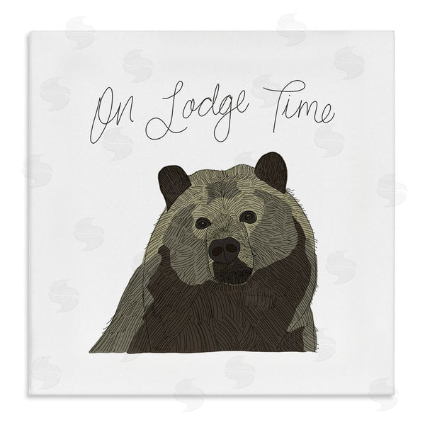 stupell industries Tara Moss | Lodge Time Casual Cursive Bear Cabin Wildlife Wall Art