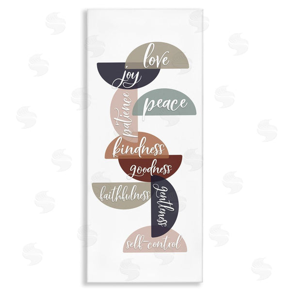stupell industries Tara Moss | Love Joy Patience Peace Kindness Text Layered Half Circles Wall Art