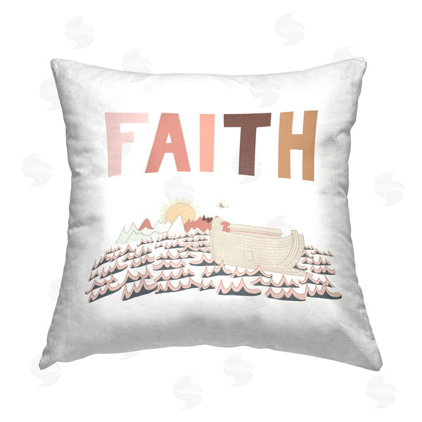 stupell industries Tara Moss | Noah's Ark Faith Printed Throw Pillow