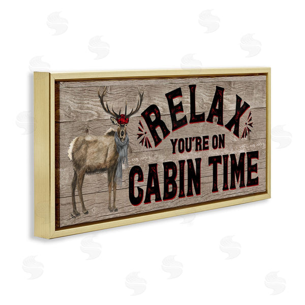 Stupell Industries Tara Reed | Cabin Time Phrase With Deer