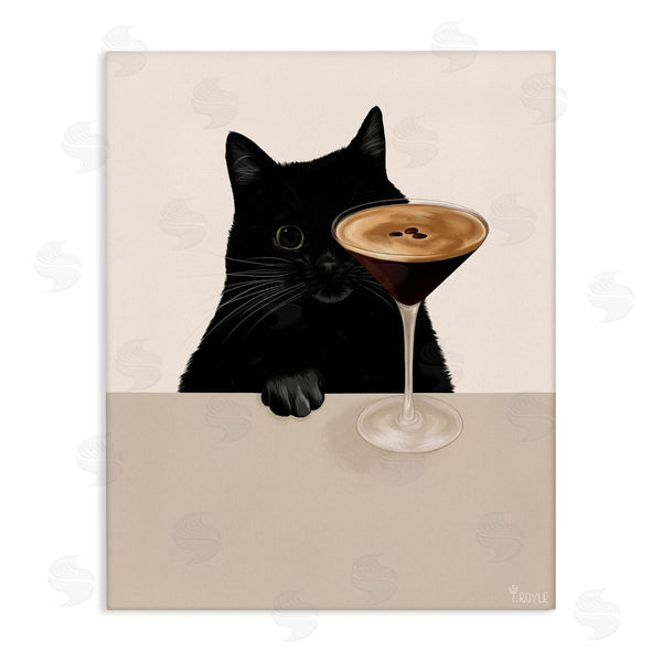 stupell industries Tara Royle | Cat and Espresso Martini Wall Art