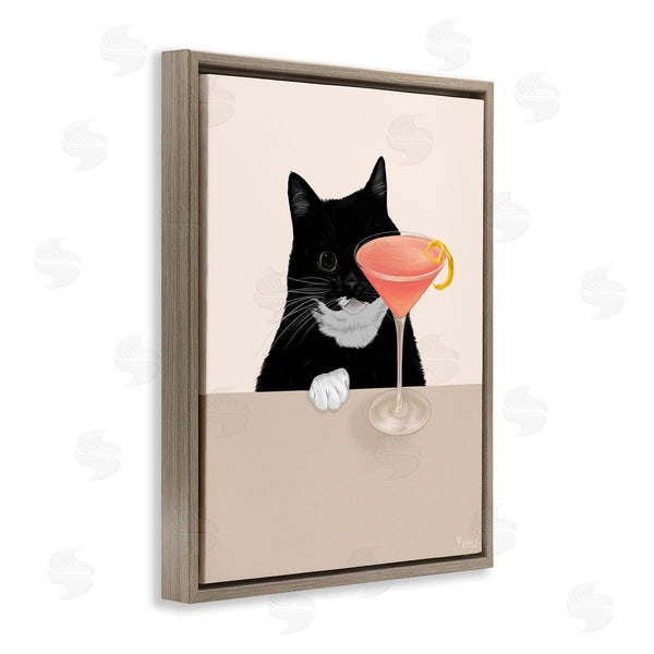 Stupell Industries Tara Royle | Cat And Pink Cocktail