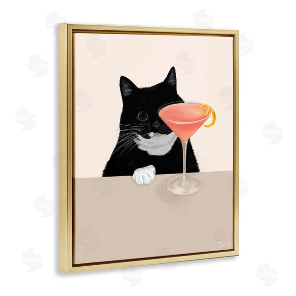 Stupell Industries Tara Royle | Cat And Pink Cocktail