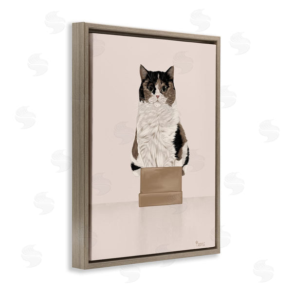 Stupell Industries Tara Royle | Cat In Cardboard Box Wall Art