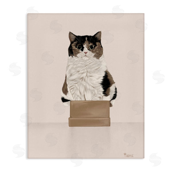 stupell industries Tara Royle | Cat in Cardboard Box Wall Art