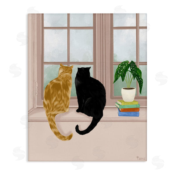 stupell industries Tara Royle | Cat Pair in Windowsill Wall Art
