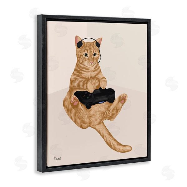 Stupell Industries Tara Royle | Gamer Tabby Cat Wall Art