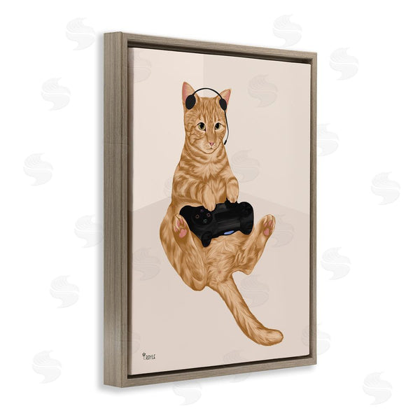 Stupell Industries Tara Royle | Gamer Tabby Cat Wall Art