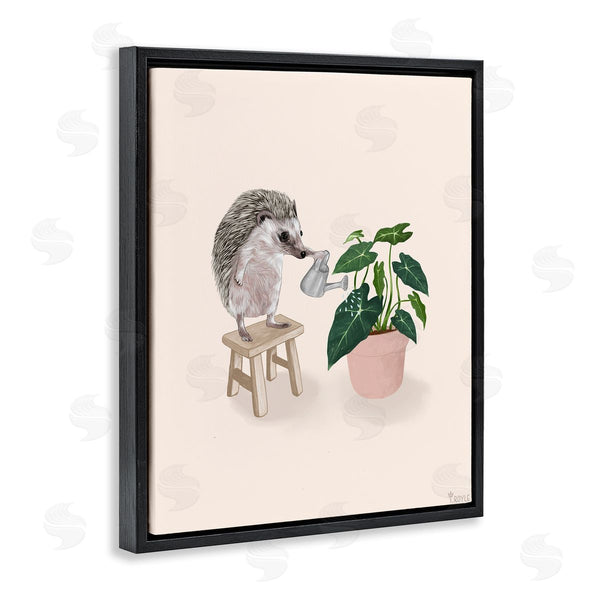 Stupell Industries Tara Royle | Hedgehog Watering Plant
