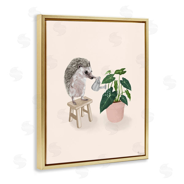 Stupell Industries Tara Royle | Hedgehog Watering Plant