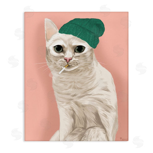 stupell industries Tara Royle | Hipster Cat with Beanie Wall Art
