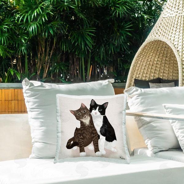 Stupell Industries Tara Royle | Hugging Cat Friends Printed Throw Pillow