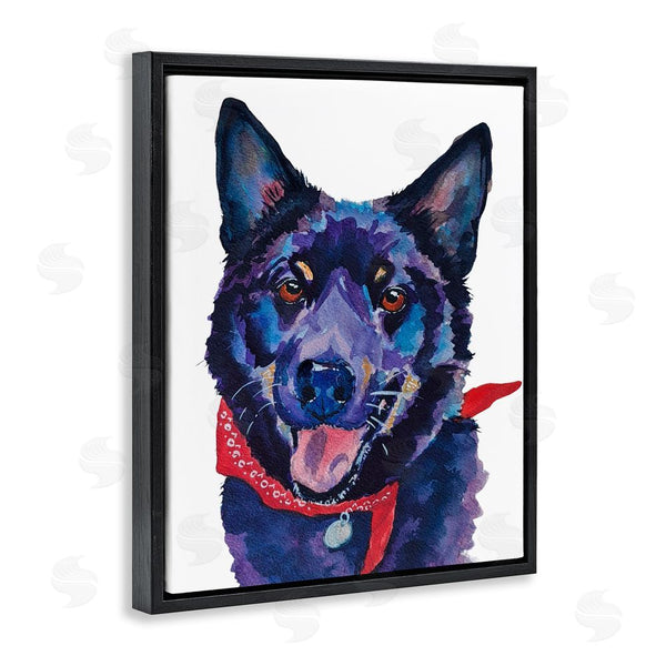Stupell Industries Tatiana Roberts | Black Dog With Bandana Wall Art