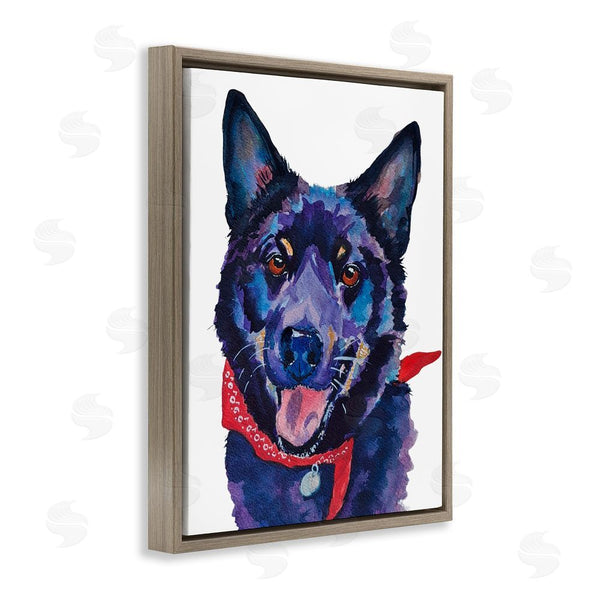 Stupell Industries Tatiana Roberts | Black Dog With Bandana Wall Art