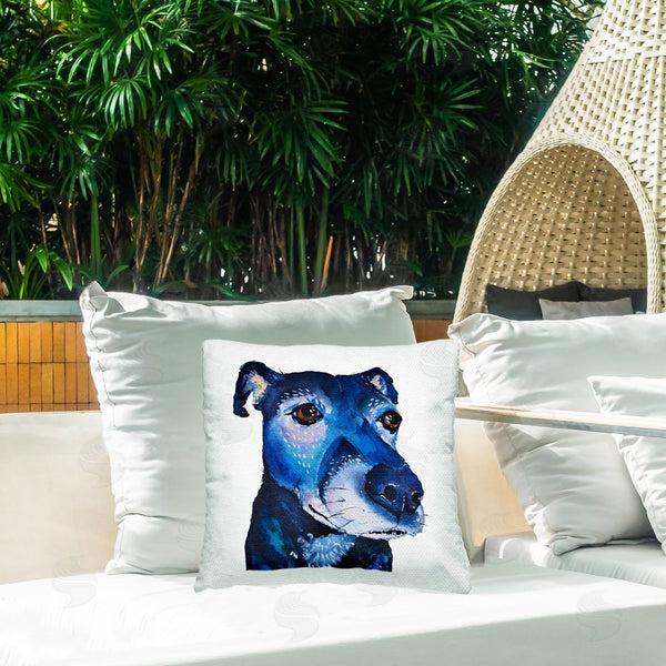 Stupell Industries Tatiana Roberts | Blue Dog Portrait Printed Throw Pillow