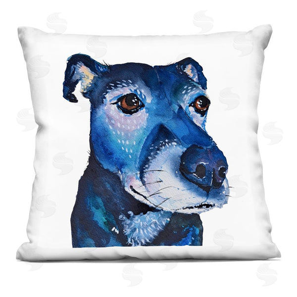 stupell industries Tatiana Roberts | Blue Dog Portrait Printed Throw Pillow