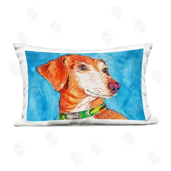 Stupell Industries Tatiana Roberts | Bold Orange Dog On Blue Printed Throw Pillow