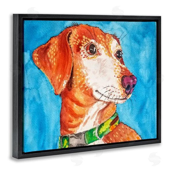 Stupell Industries Tatiana Roberts | Bold Orange Dog On Blue Wall Art