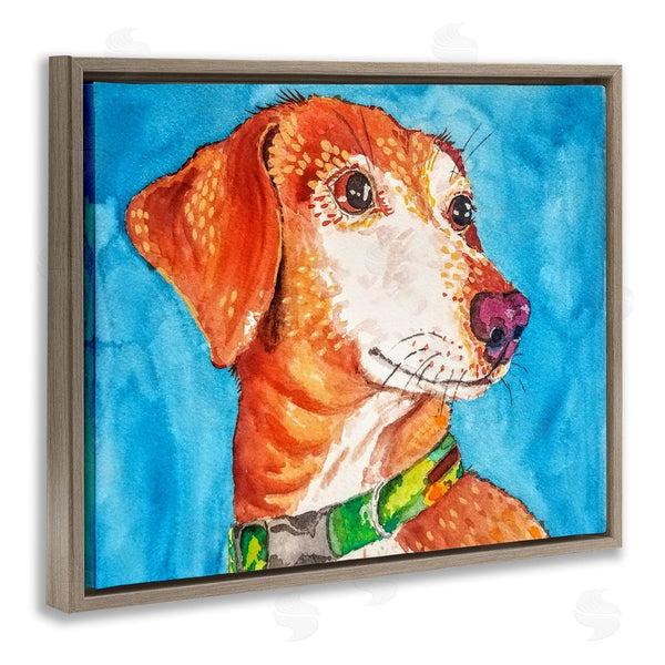 Stupell Industries Tatiana Roberts | Bold Orange Dog On Blue Wall Art