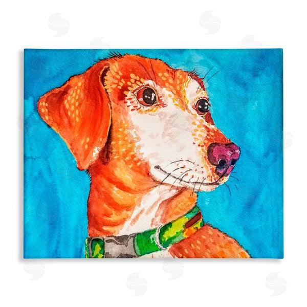 stupell industries Tatiana Roberts | Bold Orange Dog on Blue Wall Art