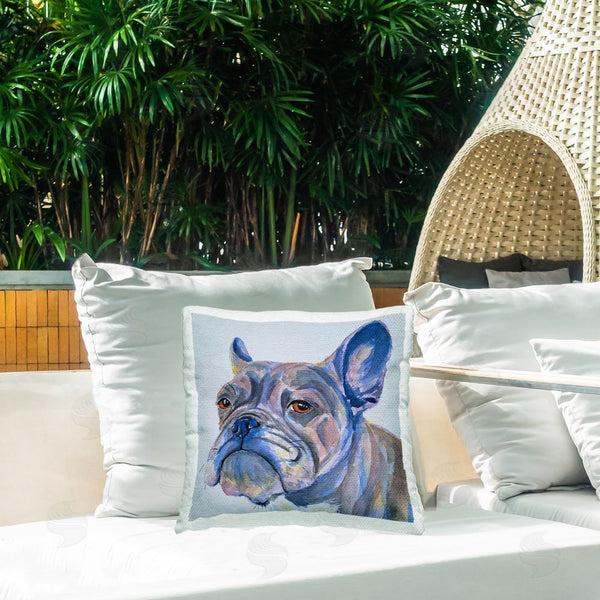 Stupell Industries Tatiana Roberts | Bulldog Puppy Portrait Printed Throw Pillow