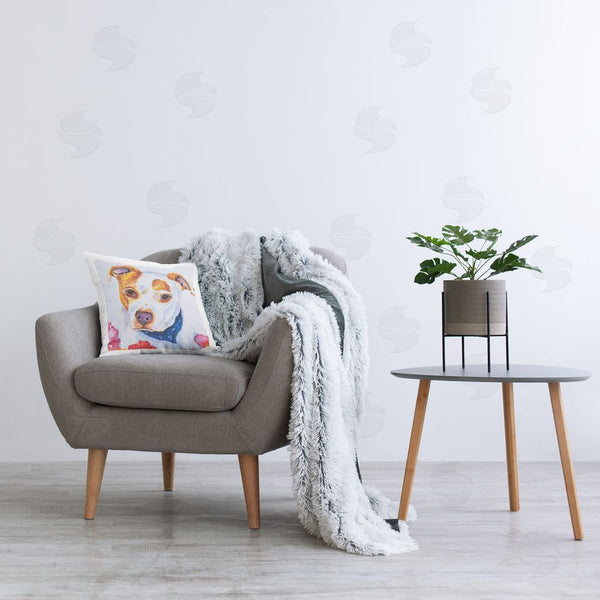 Stupell Industries Tatiana Roberts | Spotted Dog Portrait Printed Throw Pillow