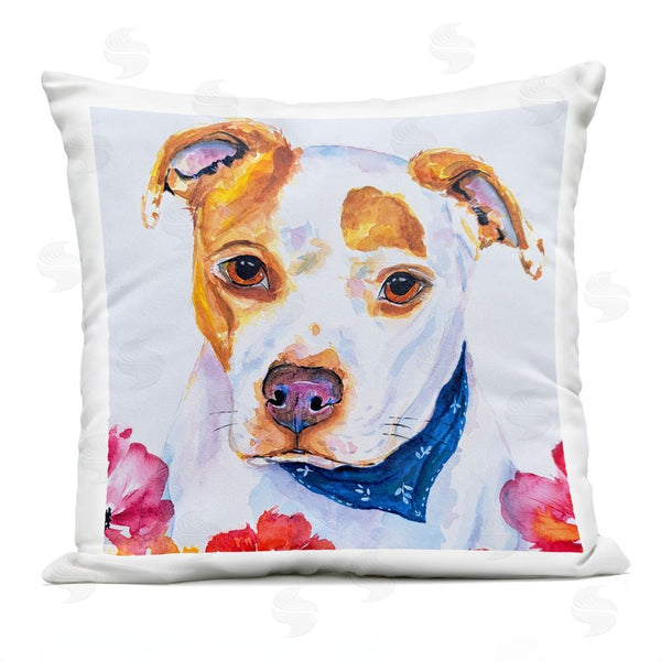 Stupell Industries Tatiana Roberts | Spotted Dog Portrait Printed Throw Pillow