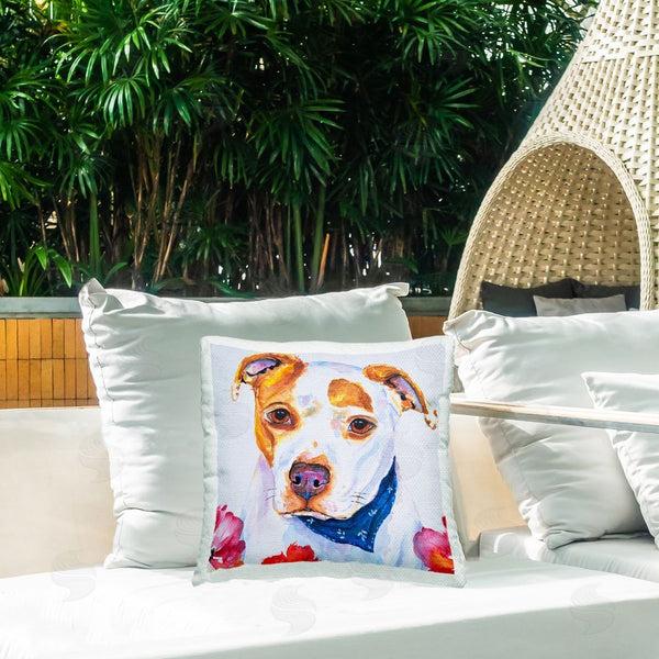 Stupell Industries Tatiana Roberts | Spotted Dog Portrait Printed Throw Pillow