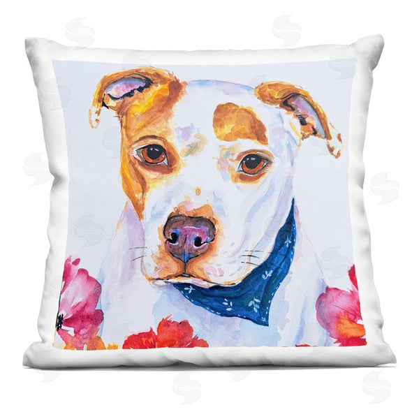 stupell industries Tatiana Roberts | Spotted Dog Portrait Printed Throw Pillow