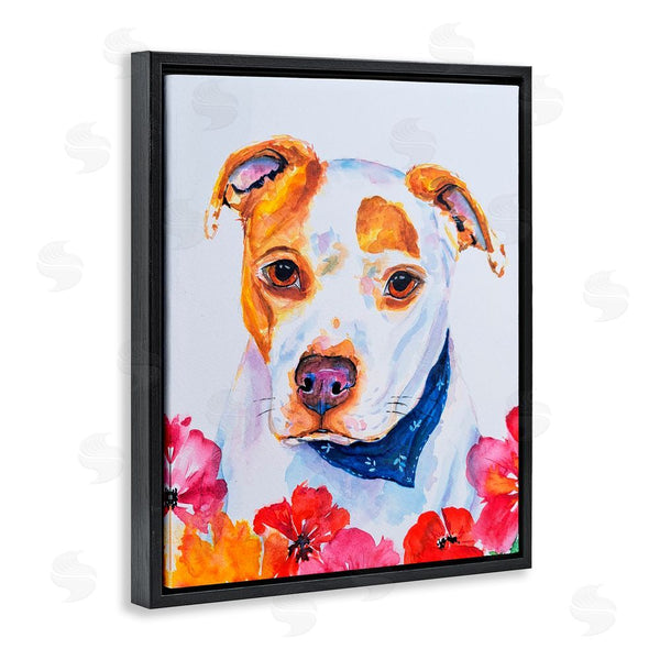 Stupell Industries Tatiana Roberts | Spotted Puppy With Blossoms Wall Art