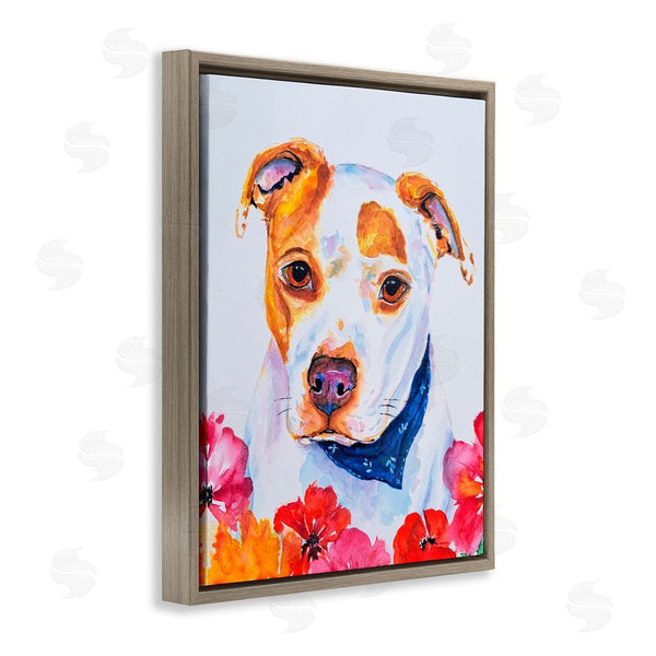 Stupell Industries Tatiana Roberts | Spotted Puppy With Blossoms Wall Art