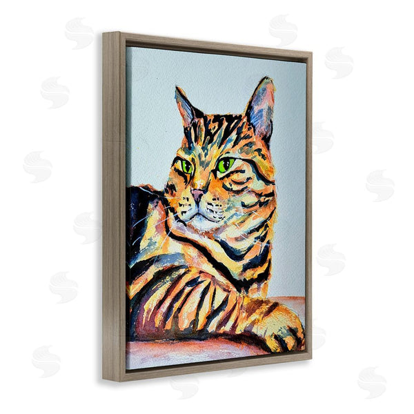 Stupell Industries Tatiana Roberts | Striped Orange Cat Pose Wall Art
