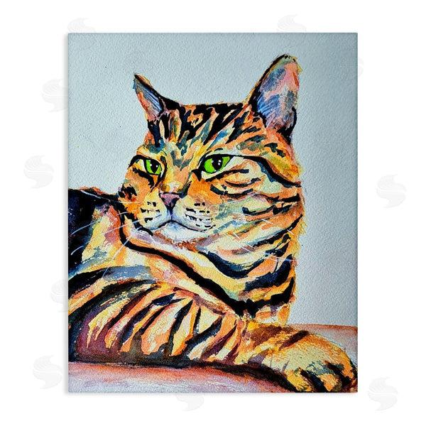 stupell industries Tatiana Roberts | Striped Orange Cat Pose Wall Art
