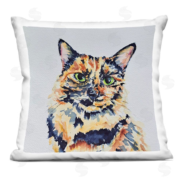 stupell industries Tatiana Roberts | Tortie Cat Portrait Printed Throw Pillow