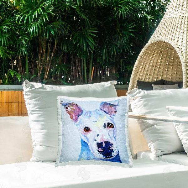 Stupell Industries Tatiana Roberts | White Dog Watercolor Printed Throw Pillow